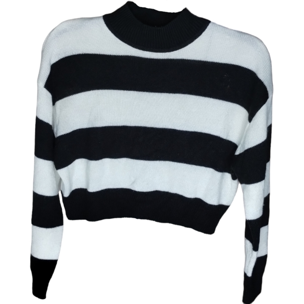 -05 DIVIDED H&M Stripped Black and White Sweater Pullover XS Women